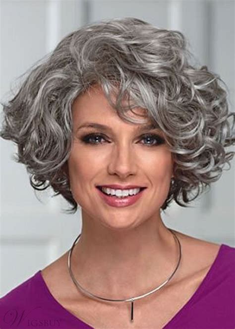 medium length grey wigs|medium length gray curly wigs.